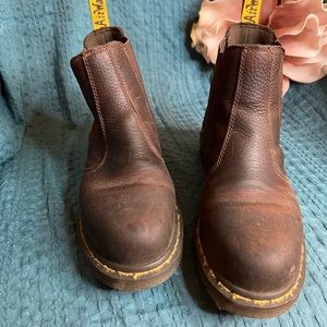 Dr. Martens brown Chelsea work boot for women, size 8